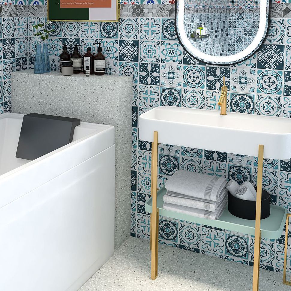 BowLift | Plastic Peel & Stick Tile Square Stain Resistant Wallpaper for Back Wall