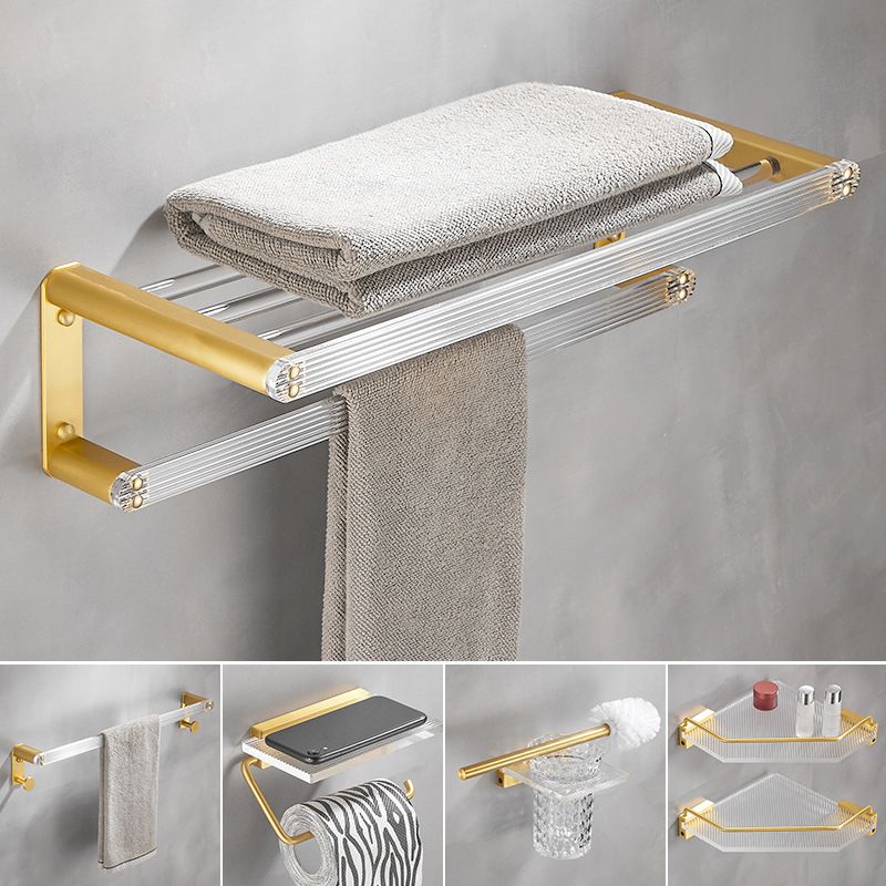BowLift | Bathroom Accessories Set in Gold Metal and Acrylic Bathroom Accessories Set