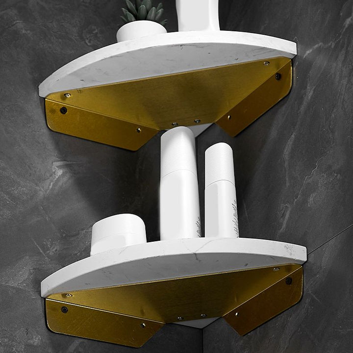 BowLift | Aluminum Bathroom Accessory Set 4 cm high Marble Bath Shelf