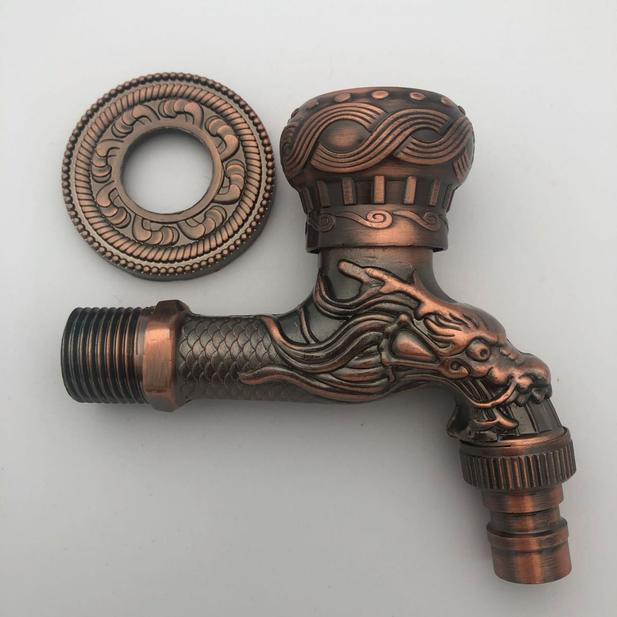 BowLift | Vintage Classic Basin Mixer Zinc Single Lever Dragon Engraving Wall Mounted Tap