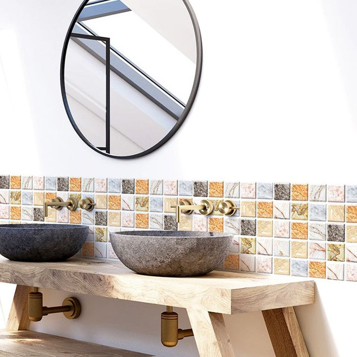 BowLift | Square Peel and Stick Tile Mosaic Waterproof PVC Peel & Stick Tile for Shower 5-Pack