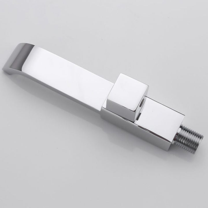 BowLift | Contemporary Wall Mounted Bathroom Faucet Handle Knob Solid Brass Square Faucet