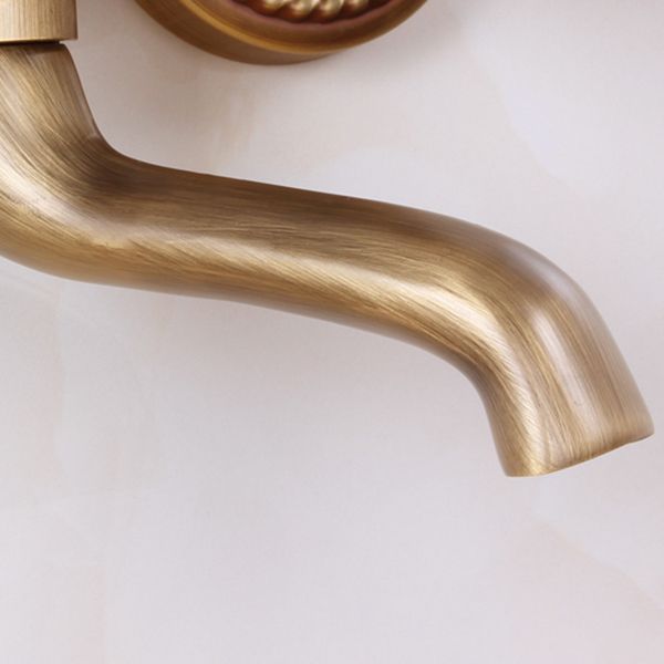 BowLift | Traditional Wall-Mounted Metal Bathtub Filler Double Handles Waterfall Bathtub Faucet Trim