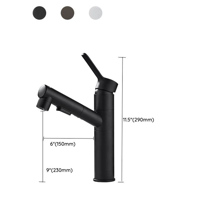 BowLift | Bathroom Vessel Faucet Swivel Spout Single Handle Faucet with Pull-Out Spray Head