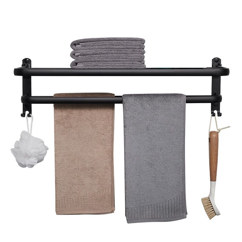 BowLift | Modern Aluminum Bathroom Accessory Set Matte Black Bathroom Shelf/Towel Holder/Paper Holder
