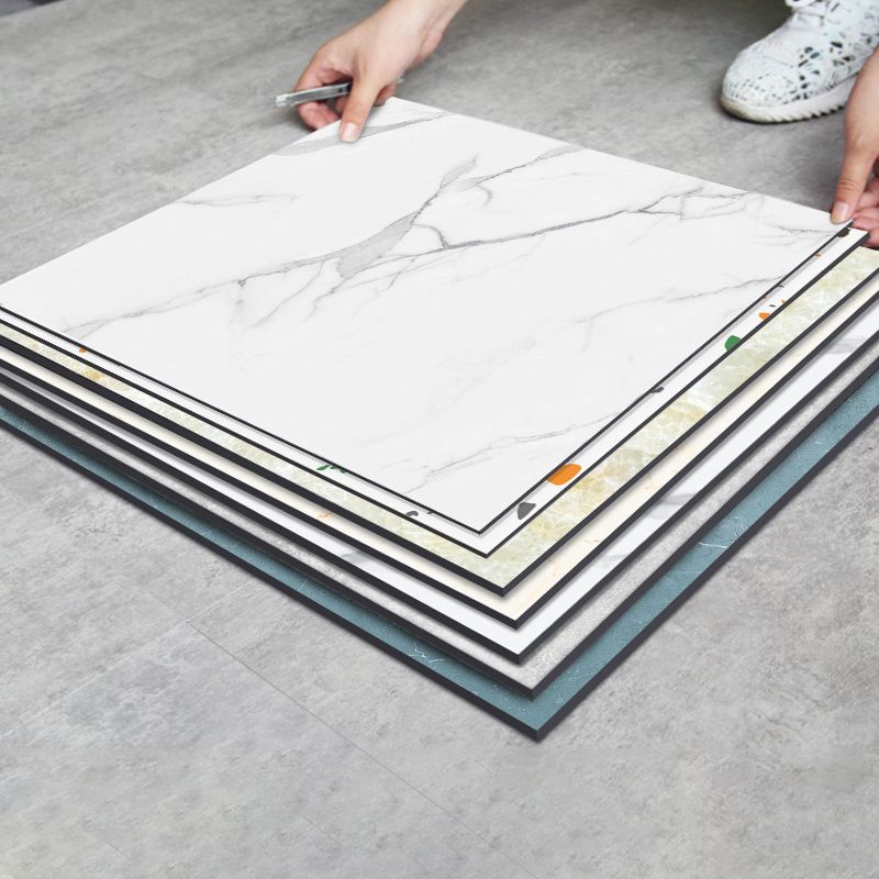 BowLift | Modern PVC Peel and Stick Tile Floor Marble Look Mold Resistant Vinyl Tiles