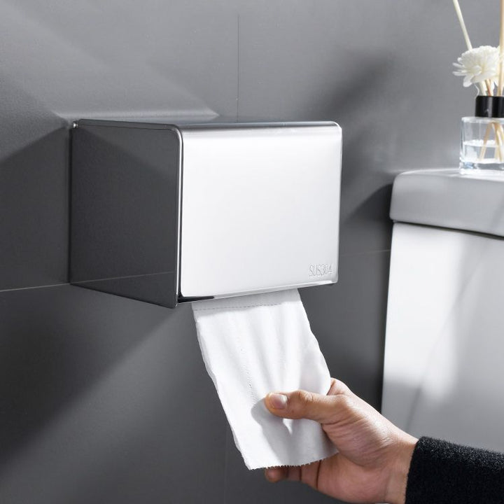 BowLift | Modern Bathroom Accessory Set Made of Chrome-Plated Stainless Steel with Bathrobe Hook/Towel Bar