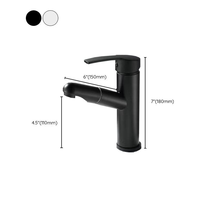 BowLift | Pull-out simple bathroom sink tap 1 hole single lever faucet