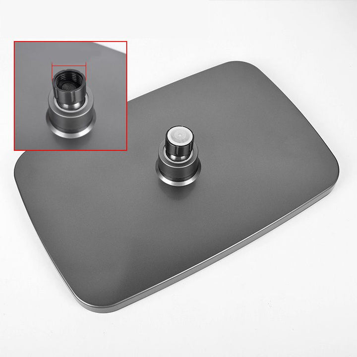 BowLift | Modern Gray Showerhead Combo Standard Spray Pattern Rectangular Large Showerhead