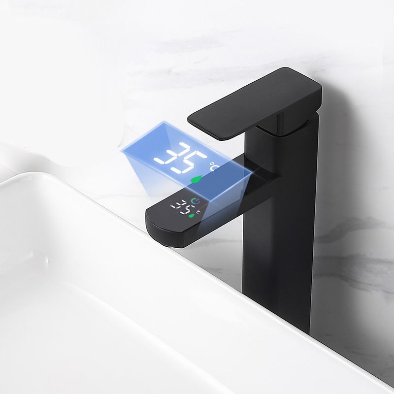 BowLift | Contemporary sink faucet Digital display Monochrome Low arch basin Bathroom sink