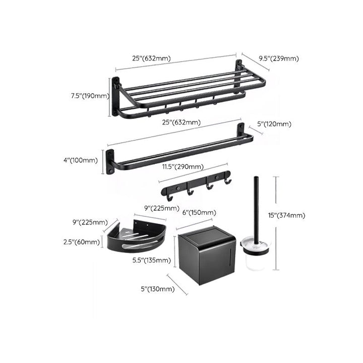 BowLift | Modern black bathroom accessory set towel holder bathroom shelf bathroom faucet set