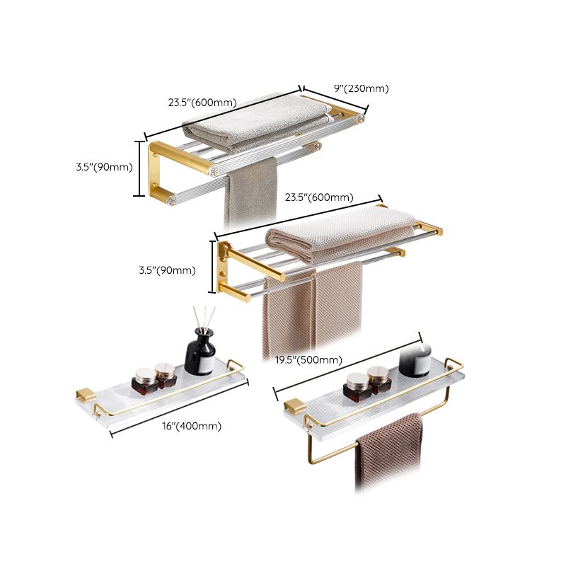 BowLift | Bathroom Accessories Set in Gold Metal and Acrylic Bathroom Accessories Set