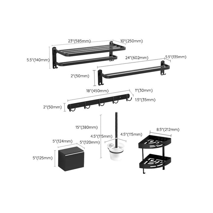 BowLift | Black modern bathroom accessory set stainless steel bathroom fittings