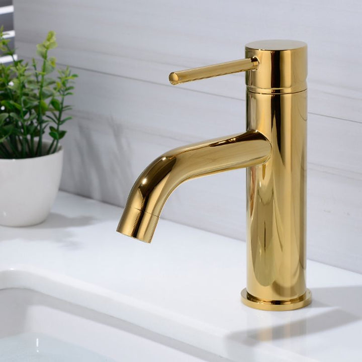 BowLift | Modern 1-Hand Basin Faucet Gold Brushed Sink Faucet Brass
