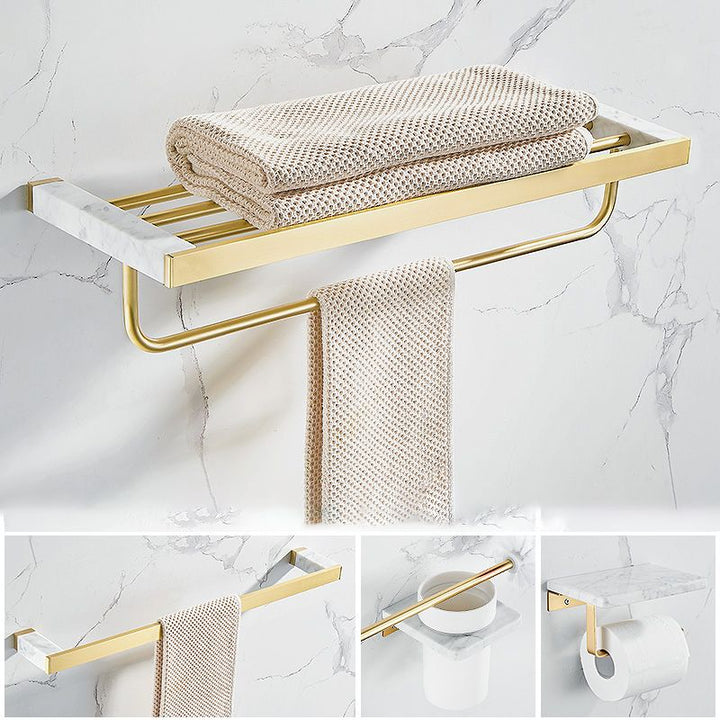BowLift | Metal and Marble Bathroom Accessory Single or in Set in Gold