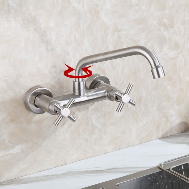 BowLift | Round 2-Handle Bathroom Faucet Single Hole Wall Mounted Bathroom Faucet