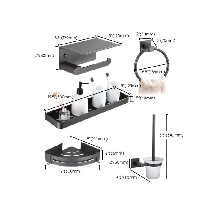 BowLift | Contemporary bathroom accessories single piece or in a set made of gray metal