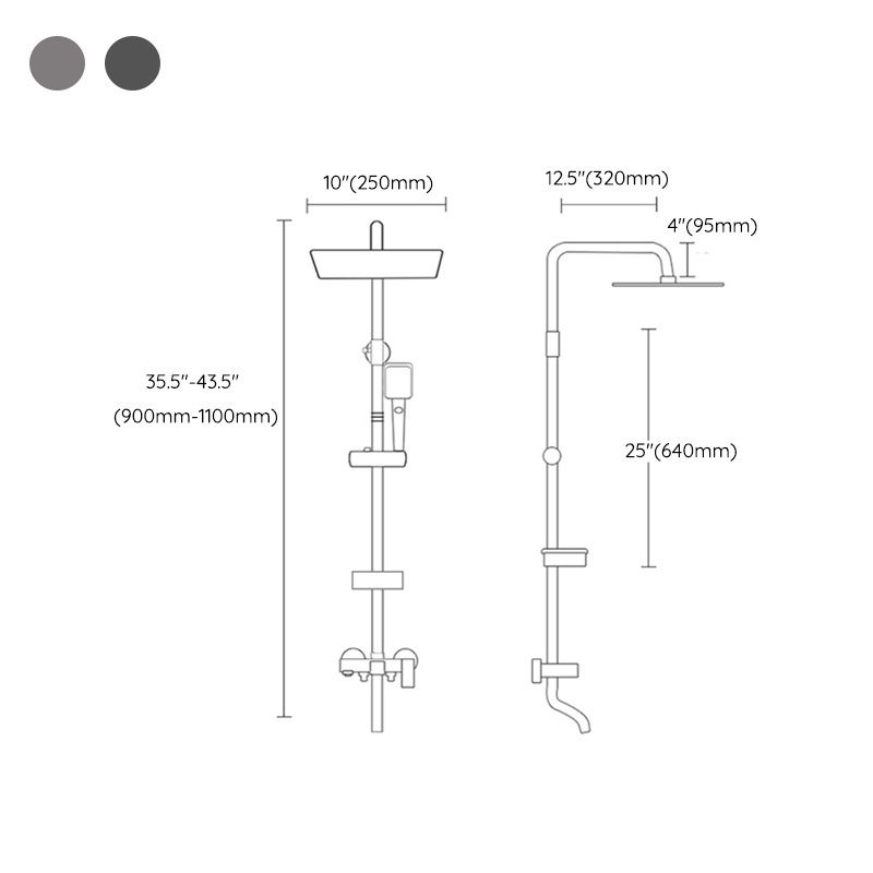 BowLift | Shower system Wall-mounted Adjustable spray pattern Shower arm Shower set with shower hose