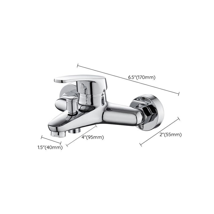 BowLift | Single Lever Bath Mixer 2 Holes Wall Mounted Hand Shower Low Arc Tub Filler