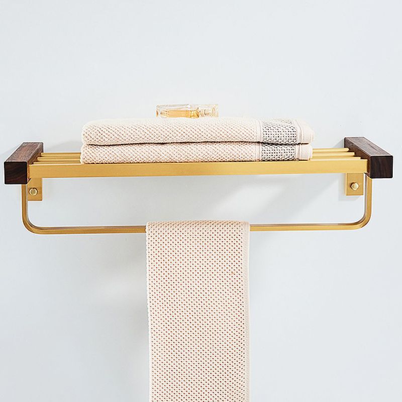 BowLift | 6-piece walnut bathroom accessory set metal gold bath hardware set