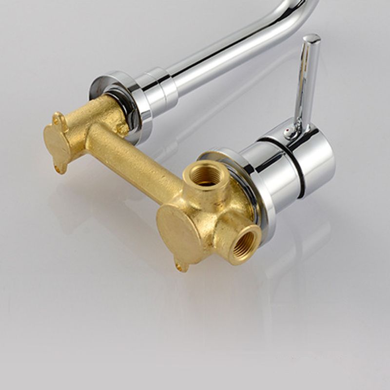 BowLift | Industrial Wall-Mounted Bathroom Faucet 2-Hole Swivel Spout Basin Faucet