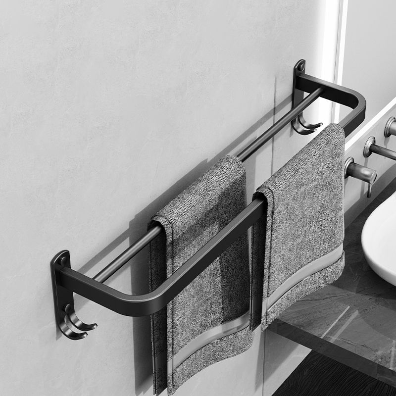 BowLift | Minimalist black bathroom accessory set paper holder towel bar bath hardware set