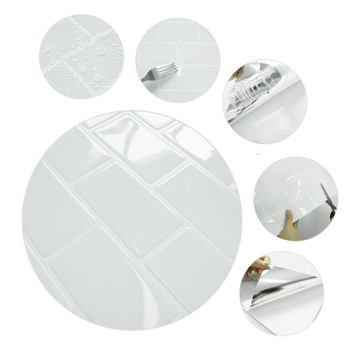 BowLift | Solid Peel & Stick Subway Tile Scratch Resistant PVC Rectangular Peel and Stick Wall Tile