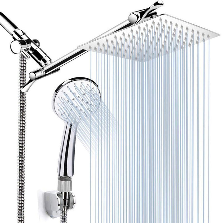 BowLift | Square Dual Shower Head Traditional Wall Mounted Metal Dual Shower Head