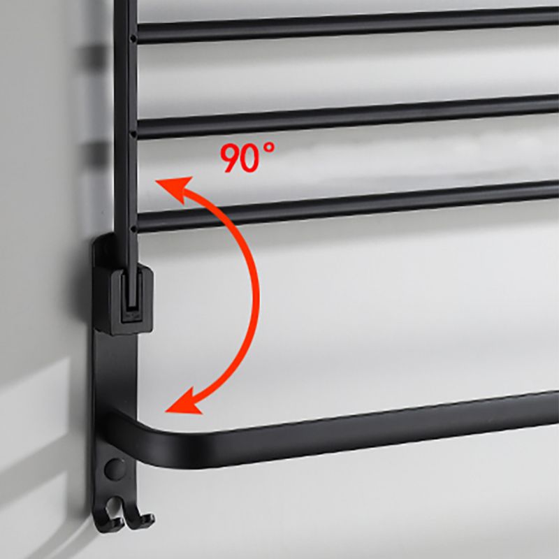 BowLift | Contemporary Bathroom Accessory Set Black Surface Bathrobe Hook/Towel Ring Bar