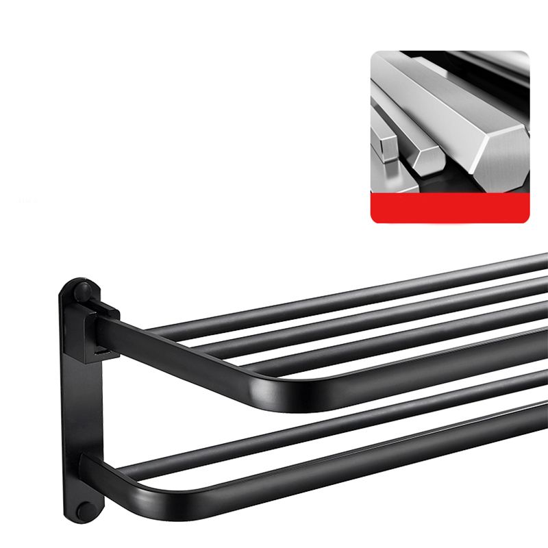 BowLift | Modern Classic Bathroom Hardware Set Matte Black Bathrobe/Towel Bar & Bathroom Shelf