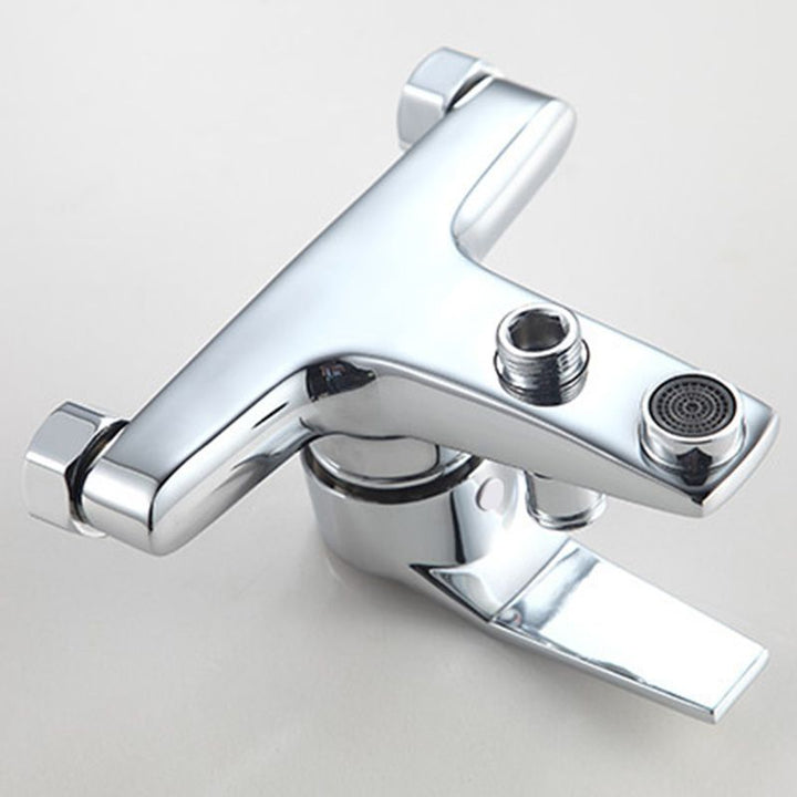 BowLift | Modern Silver Faucet Copper with 1-Handle 2-Hole Bathroom Faucet