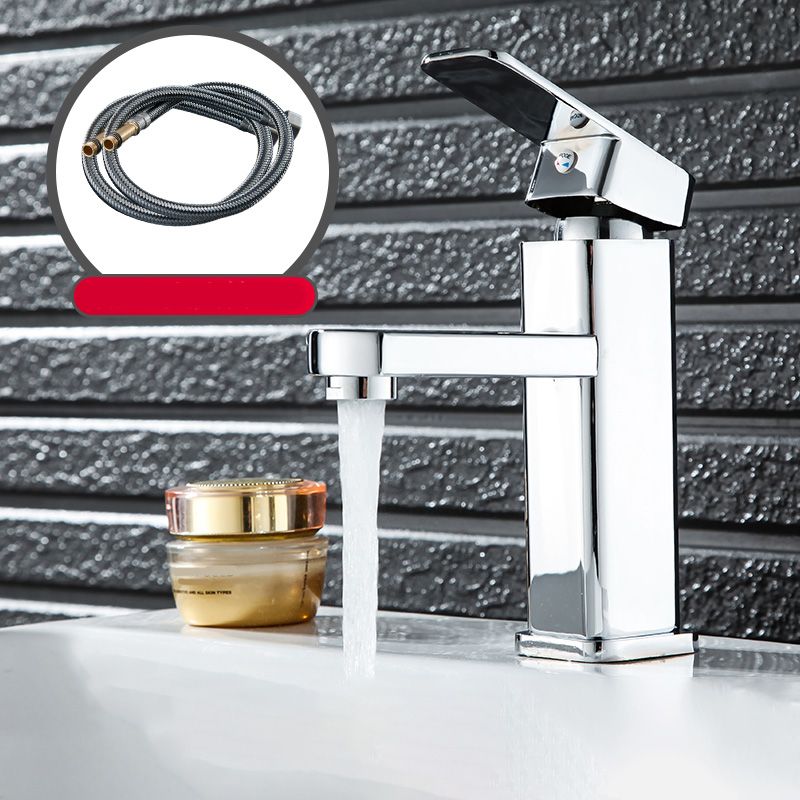 BowLift | Cubic Basin Faucet Simple Low Arc Bathroom Faucet with 1 Hole