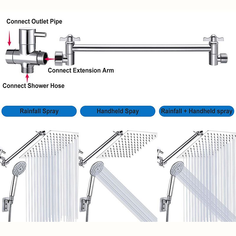 BowLift | Square Shape Double Shower Heads Modern Home Metal Double Shower Heads