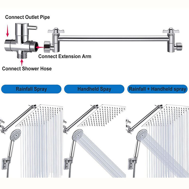BowLift | Square Shape Double Shower Heads Modern Home Metal Double Shower Heads