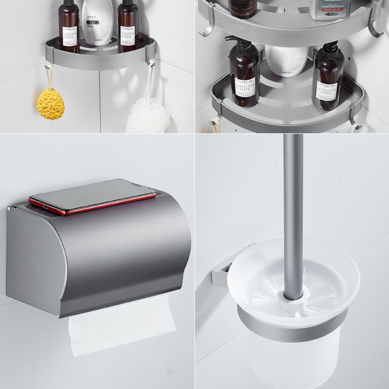 BowLift | 6-piece contemporary bathroom accessory set bathroom shelf/towel bar paper holder included