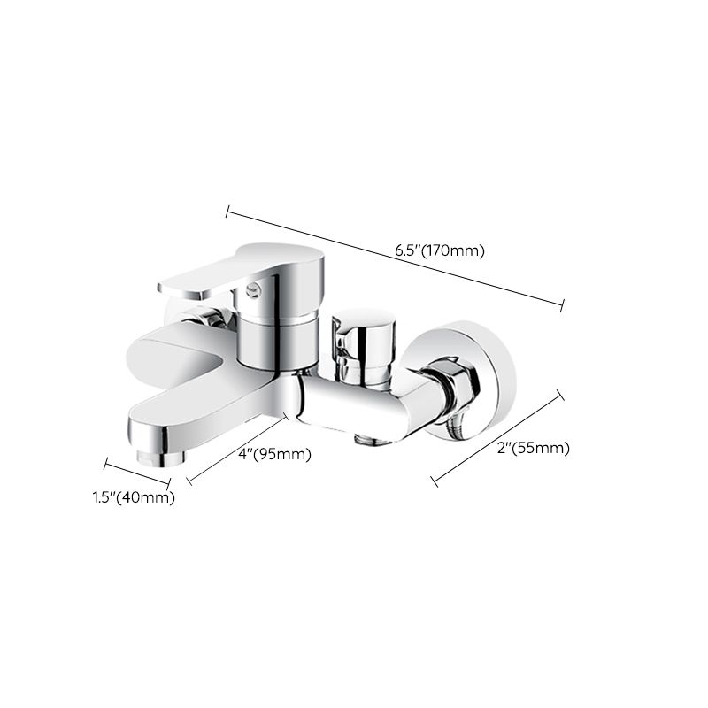 BowLift | Single Lever Bath Mixer 2 Holes Wall Mounted Hand Shower Low Arc Tub Filler