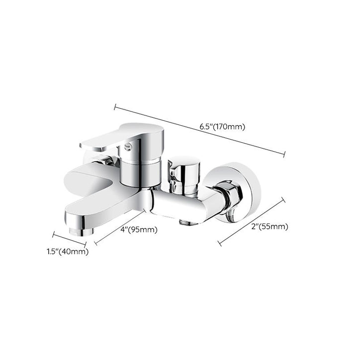 BowLift | Single Lever Bath Mixer 2 Holes Wall Mounted Hand Shower Low Arc Tub Filler
