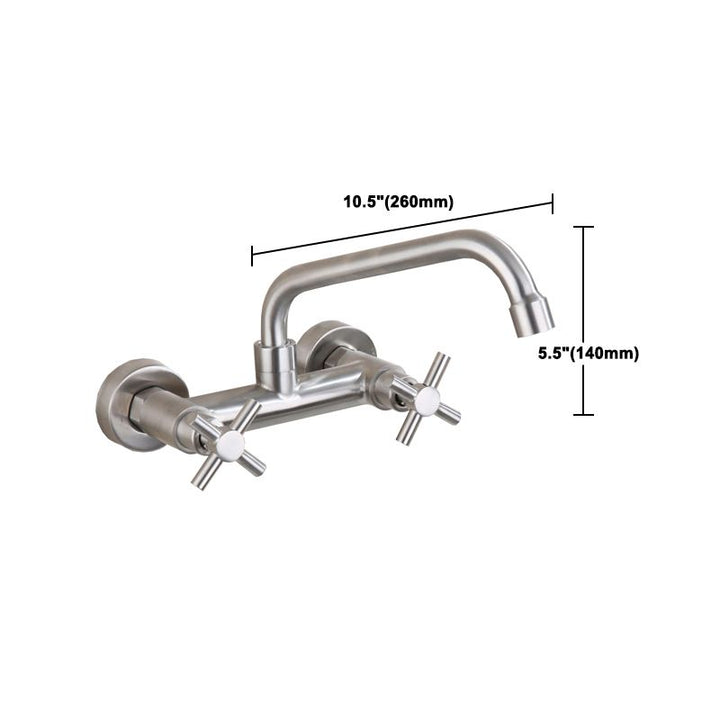 BowLift | Round 2-Handle Bathroom Faucet Single Hole Wall Mounted Bathroom Faucet