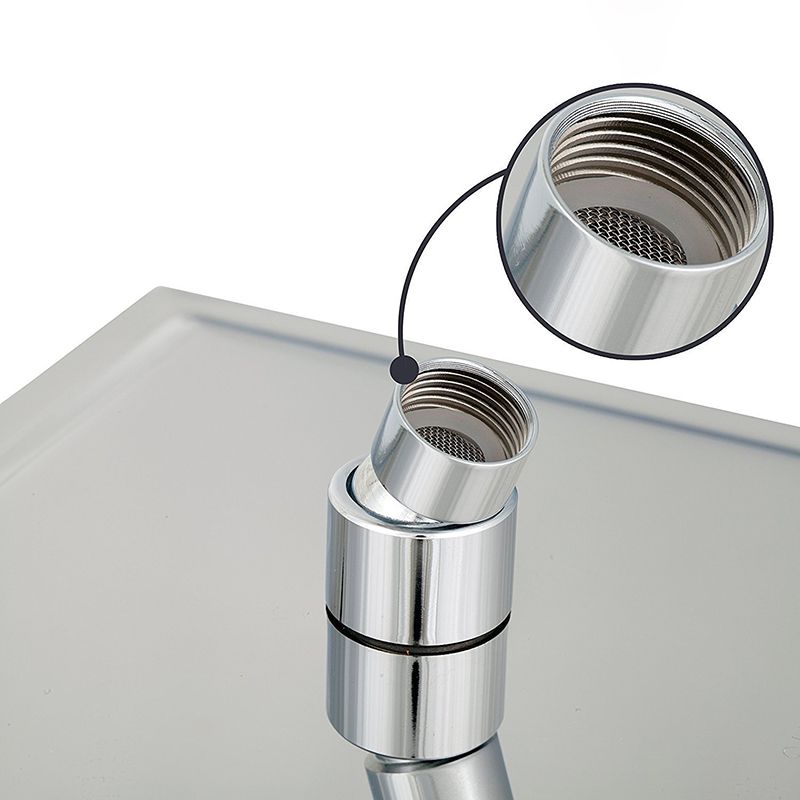 BowLift | Contemporary Shower Combo Fixed Shower Head Stainless Steel Wall Mounted Square Shower Head