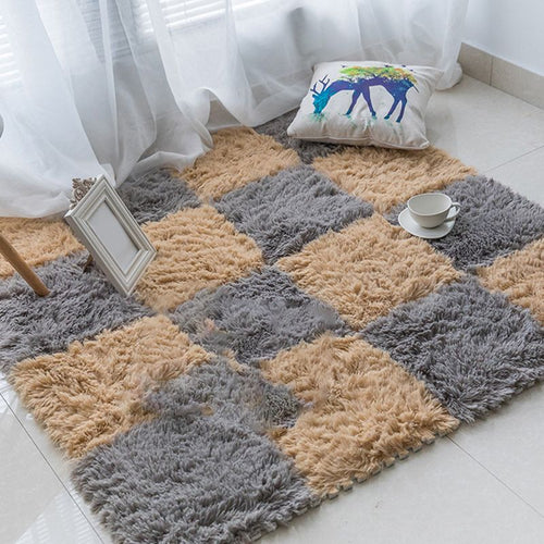 BowLift | Basic carpet tiles solid color long pile square bedroom carpet tiles