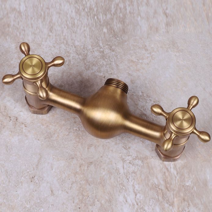 BowLift | Vintage Bathtub Faucet Two Cross Handle Faucet Solid Copper Wall Mounted Faucet