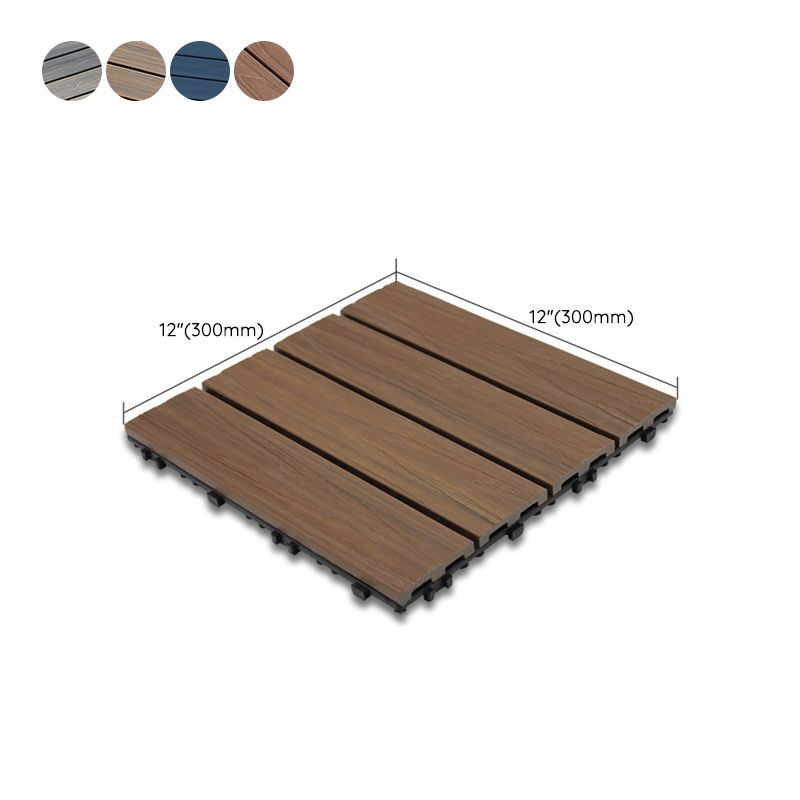 BowLift | 12" X 12" 4-Slat Square PVC Floor Tiles Snap-Fit Installation Floor Tiles