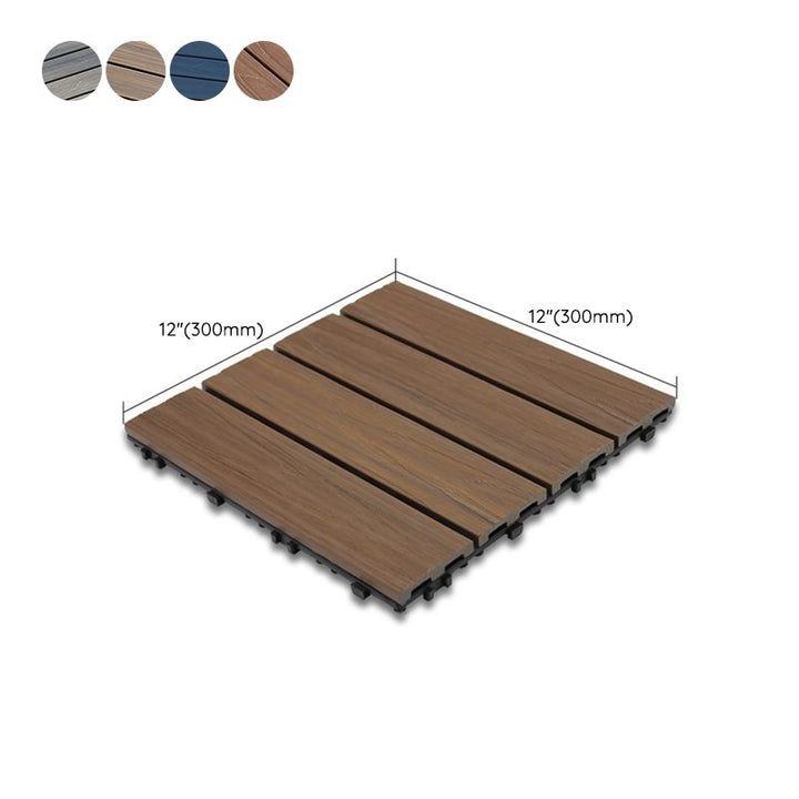 BowLift | 12" X 12" 4-Slat Square PVC Floor Tiles Snap-Fit Installation Floor Tiles