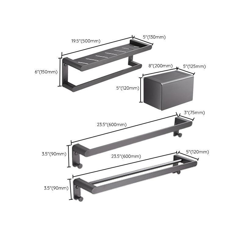 BowLift | Modern Gray Bathroom Accessory as Individual Piece or as Set Made of Metal