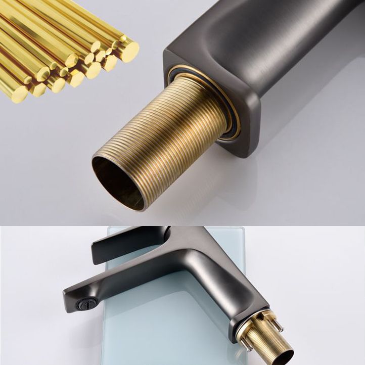 BowLift | Modern Vessel Sink Faucet Copper Lever Handle Low Arc Vessel Faucet for the Bathroom