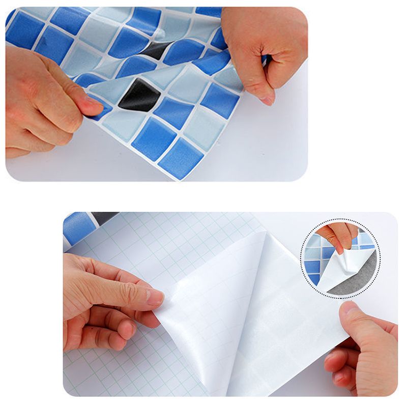 BowLift | Square Grid Peel and Stick Tile PVC Mosaic Tile for Kitchen Backsplash