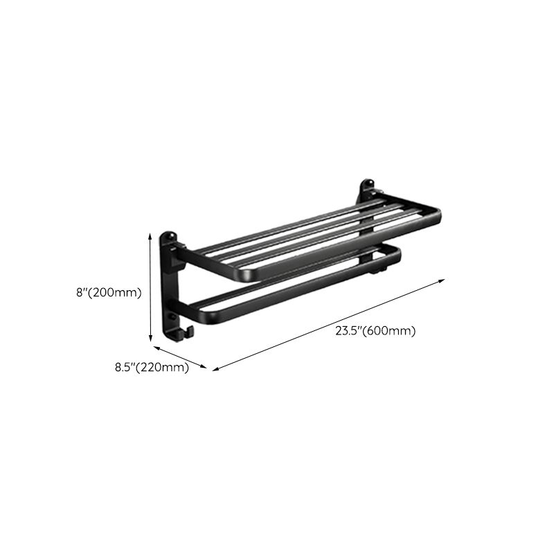 BowLift | Contemporary bathroom accessory set with black finish and bath shelf/towel bar