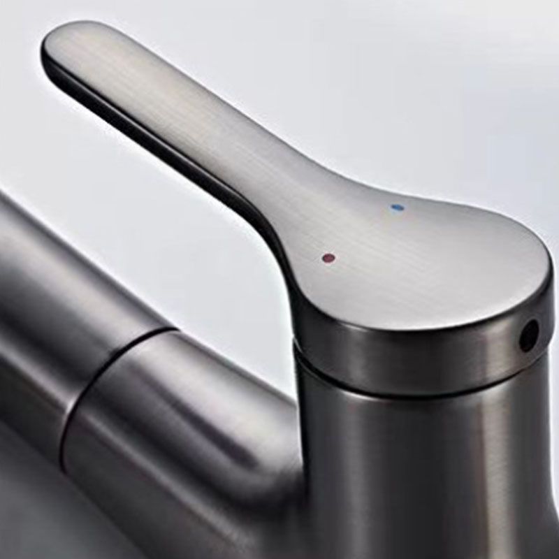 BowLift | Modern Sink Faucet Lever Handle Copper Low Arc Pull-Out Sink Faucet