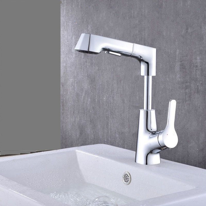 BowLift | Modern Vessel Sink Faucet Copper Single Handle Pull Down Low Arc Vessel Faucet
