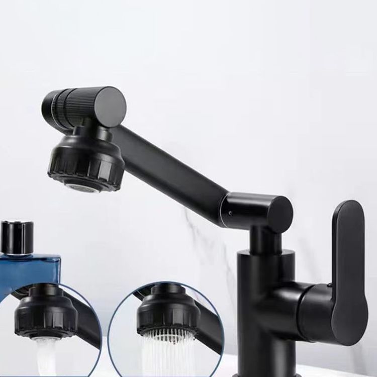 BowLift | Modern sink faucet stainless steel lever handles swivel spout sink faucet